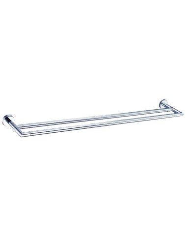 Série LINE - Double barre porte-serviette 600 mm e n ZAMAC brillant