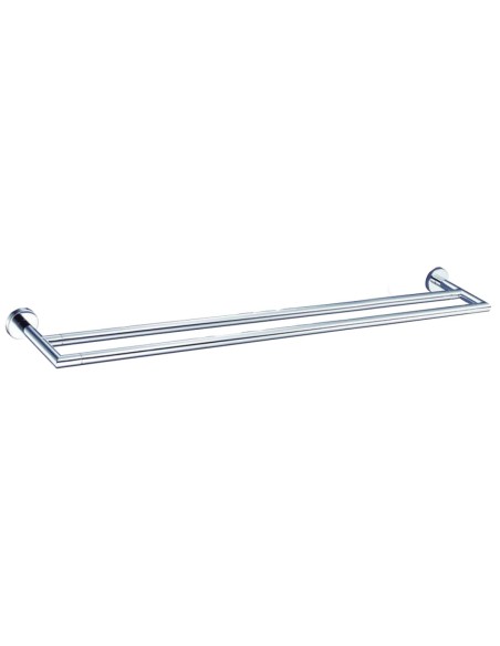 Série LINE - Double barre porte-serviette 600 mm e n ZAMAC brillant