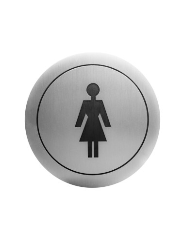 Pictogramme toillettes "Mesdames" ACIER INOXYDABLE  AISI 304 satiné