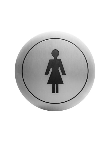 Pictogramme toillettes "Mesdames" ACIER INOXYDABLE  AISI 304 satiné