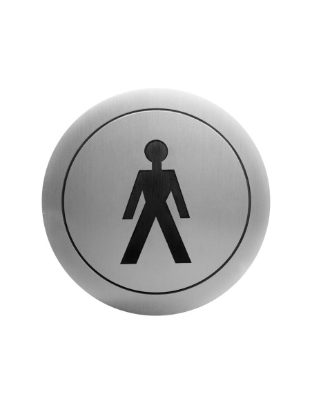 Pictogramme toillettes "Messieurs" ACIER INOXYDABL E AISI 304 satiné