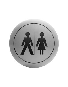 Pictogramme toillettes "Messieurs/Mesdames" ACIER  INOXYDABLE AISI 304 satiné