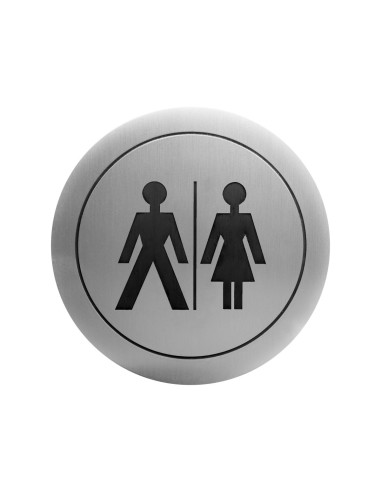 Pictogramme toillettes "Messieurs/Mesdames" ACIER  INOXYDABLE AISI 304 satiné