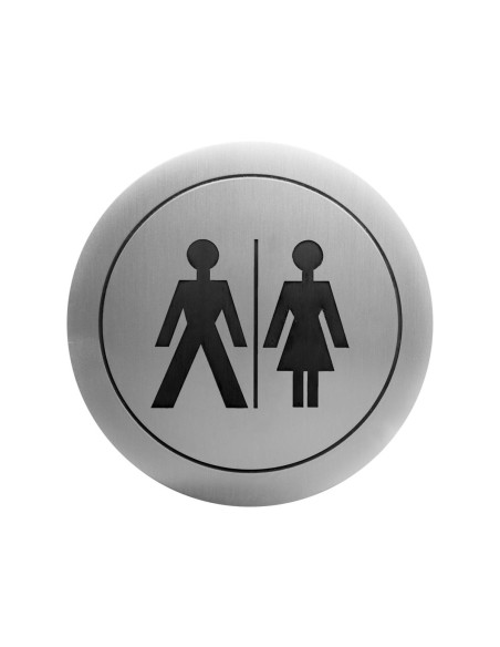 Pictogramme toillettes "Messieurs/Mesdames" ACIER  INOXYDABLE AISI 304 satiné