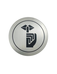 Pictogramme "Silence" acier inoxydable AISI 304 sa tiné