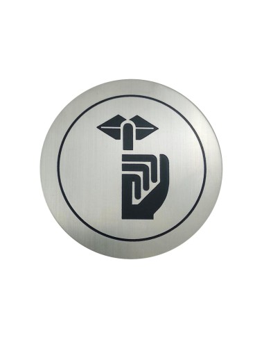 Pictogramme "Silence" acier inoxydable AISI 304 sa tiné