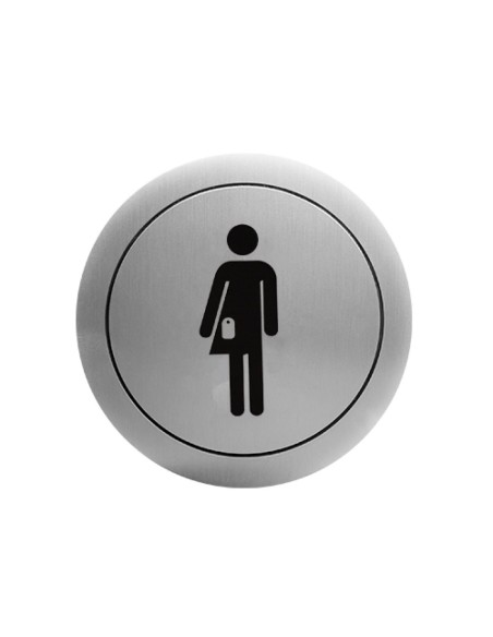 Pictograma INOX AISI 304 símbolo baño ostomizado mixto