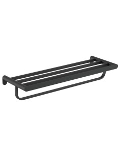 Série VERONA NOIR - Porte-serviettes avec barre in férieure en ACIER INOXYDABLE AISI 304