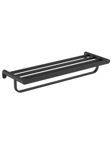 Série VERONA NOIR - Porte-serviettes avec barre in férieure en ACIER INOXYDABLE AISI 304