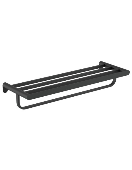 Série VERONA NOIR - Porte-serviettes avec barre in férieure en ACIER INOXYDABLE AISI 304