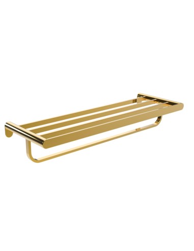Série VERONA OR BRILLANT - Étagère porte-serviettes avec barre inférieure acier inoxydable AISI 304 PVD