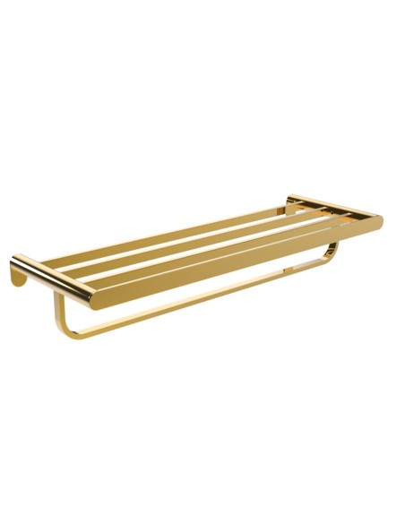 Série VERONA OR BRILLANT - Étagère porte-serviettes avec barre inférieure acier inoxydable AISI 304 PVD
