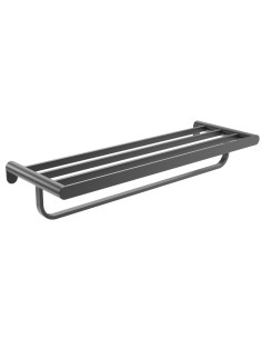 Série VERONA GUN METAL - Étagère porte-serviettes avec barre inférieure acier inoxydable AISI 304 PVD