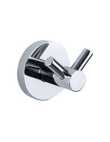 Série NIZA BRILLANT - Patère double en ACIER INOXY DABLE AISI 304 brillant