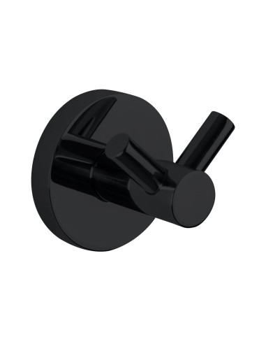 Série NIZA NOIR - Patère double en ACIER INOXYDABL E AISI 304 noir