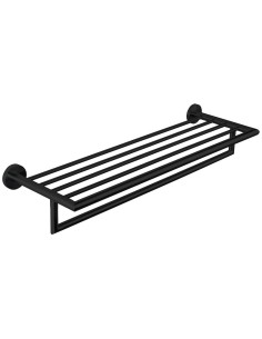 Série NIZA NOIR - Porte-serviette double en ACIER  INOXYDABLE AISI 304