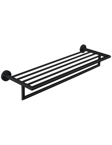 Série NIZA NOIR - Porte-serviette double en ACIER  INOXYDABLE AISI 304