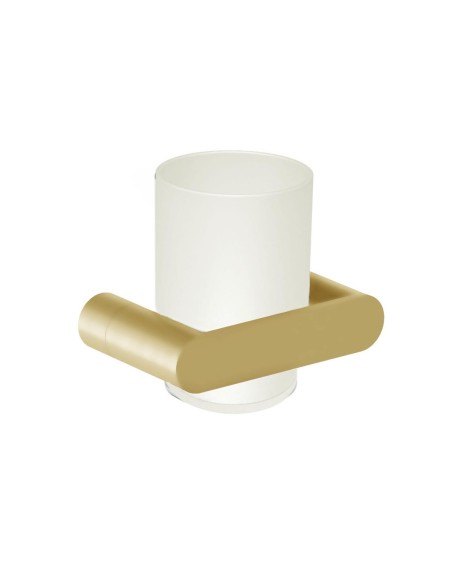 Série VERONA OR SATINÉ - Verre porte-brosse à dents avec support mural acier inoxydable AISI 304 PVD