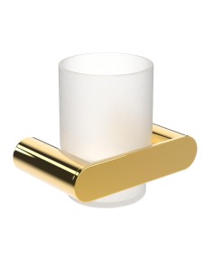 Série VERONA OR BRILLANT - Verre porte-brosse à dents avec support mural acier inoxydable AISI 304 PVD