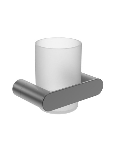 Série VERONA GUN METAL - Verre porte-brosse à dents avec support mural acier inoxydable AISI 304 PVD