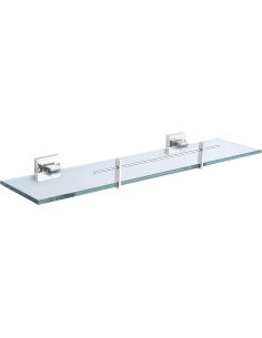 Série BARCELONA - Étagère en verre avec support en  ACIER INOXYDABLE AISI 304 brillant