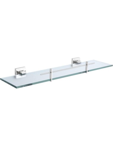 Série BARCELONA - Étagère en verre avec support en  ACIER INOXYDABLE AISI 304 brillant
