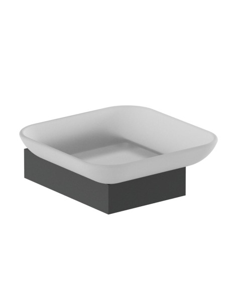 Série CORINTO NOIR - Porte-savon en ACIER INOXYDAB LE AISI 304