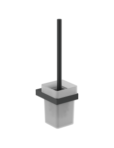 Série CORINTO NOIR - Brosse de toilette (WC), en A CIER INOXYDABLE AISI 304