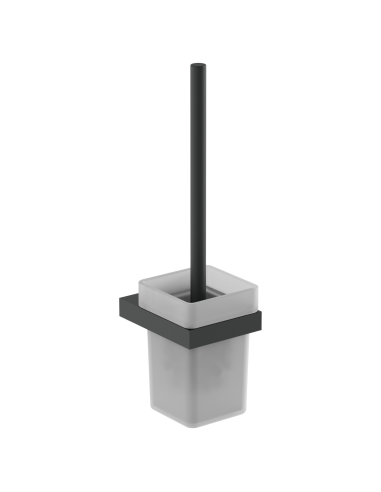 Série CORINTO NOIR - Brosse de toilette (WC), en A CIER INOXYDABLE AISI 304