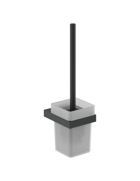 Série CORINTO NOIR - Brosse de toilette (WC), en A CIER INOXYDABLE AISI 304