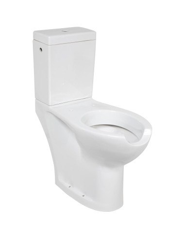Toilettes monobloc en CÉRAMIQUE blanche, sortie ve rticale/horizontale et ouverture frontal e