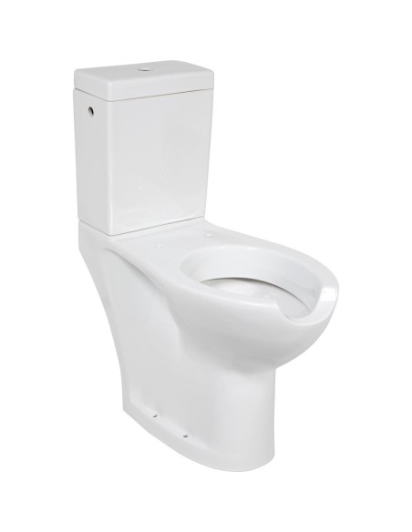 Toilettes monobloc en CÉRAMIQUE blanche, sortie ve rticale/horizontale et ouverture frontal e