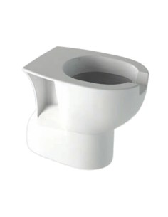 Toilettes ergonomiques au sol, en CÉRAMIQUE blanch e, sortie verticale et ouverture frontal e