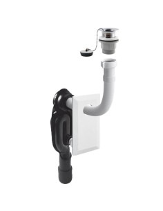 Set de siphon en sncastré , tube flexible et soupa pe pour lave-mains H5