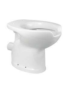 Toilettes WC-bidet ergonomiques au sol, en CÉRAMIQ UE blanche, sortie horizontale et ouvert ure frontale