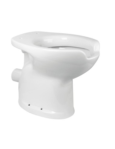 Toilettes WC-bidet ergonomiques au sol, en CÉRAMIQ UE blanche, sortie horizontale et ouvert ure frontale