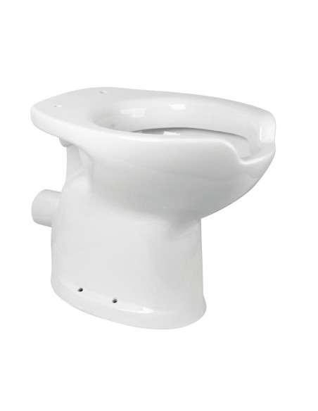 Toilettes WC-bidet ergonomiques au sol, en CÉRAMIQ UE blanche, sortie horizontale et ouvert ure frontale
