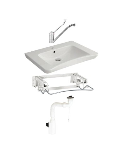Kit de toilettes ergonomiques, mécanisme d'inclina ison pneumatique, accessoires et robinet  à levier