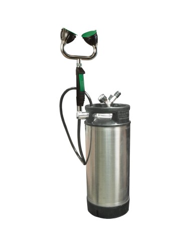 Unité pressurisée double lave-yeux d'urgence porta ble 18 litres