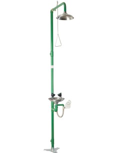 Douche et lave-yeux d'urgence, vasque en ACIER INO XYDABLE