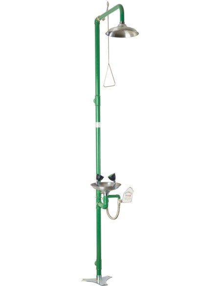 Douche et lave-yeux d'urgence, vasque en ACIER INO XYDABLE
