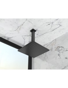 BRAS DOUCHE CARRÉ A PLAFOND NOIR 2