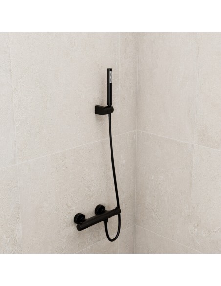 THERMOSTATIQUE DOUCHE NOIR ROUND AVEC KIT