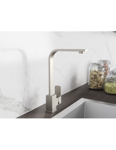 MITIGEUR CUISINE QUADRA ACIER