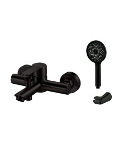 MITIGEUR BAIN IONY NOIR ACIER AVEC KIT DOUCHE