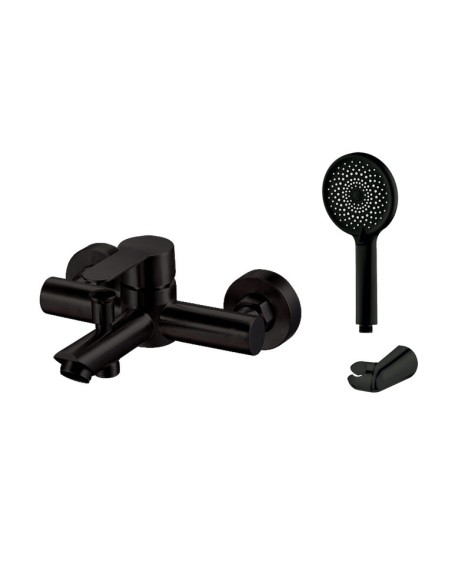 MITIGEUR BAIN IONY NOIR ACIER AVEC KIT DOUCHE