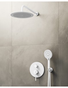 MITIGEUR DOUCHE ENCASTRÉ SIRIO BLANC + TETE MURALE