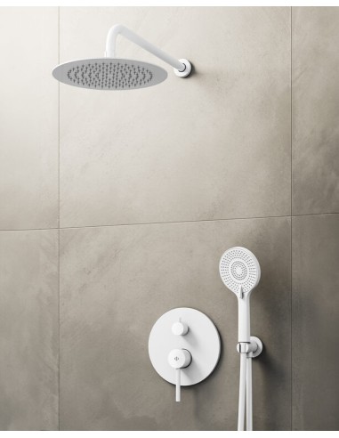 MITIGEUR DOUCHE ENCASTRÉ SIRIO BLANC + TETE MURALE