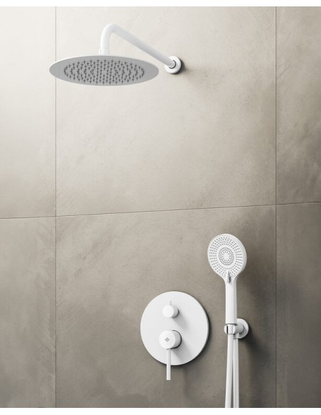 MITIGEUR DOUCHE ENCASTRÉ SIRIO BLANC + TETE MURALE