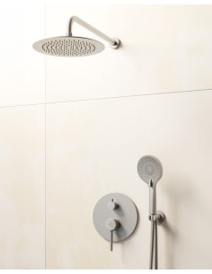 MITIGEUR DOUCHE ENCASTRÉ SIRIO NICKEL + TETE MURALE